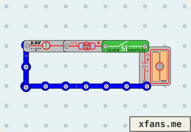 Lamp and Fan in Series final circuit diagram