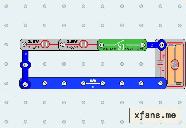 Two Lamps in Series final circuit diagram