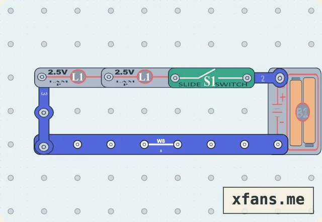 Two Lamps in Series final circuit diagram