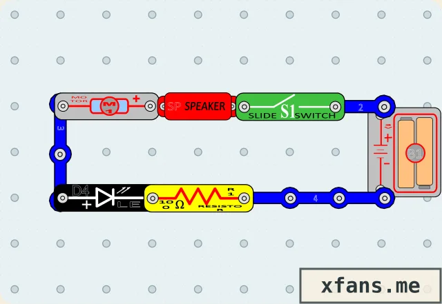 Motor Sound with LED final circuit diagram