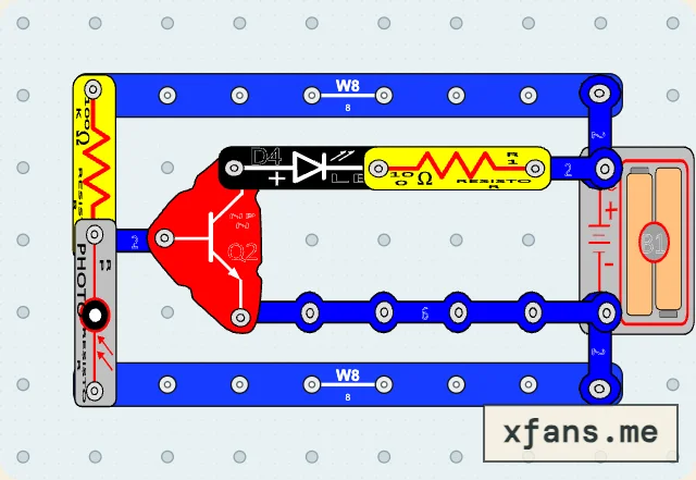 Photoresistor Night Light final circuit diagram
