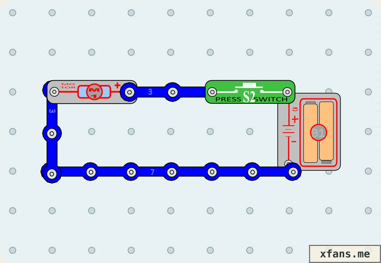 Pushbutton Fan final circuit diagram with labeled electronic components