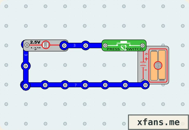 Pushbutton Electric Light final circuit diagram