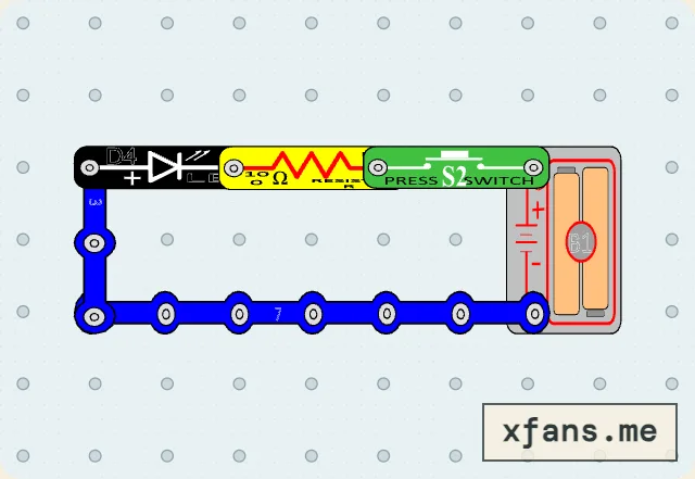 Press Switch LED final circuit diagram