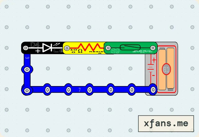 Reed Switch LED final circuit diagram