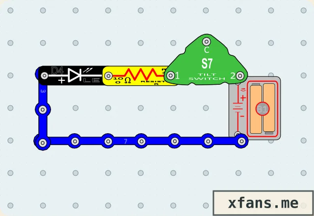 Tilt-Controlled White LED final circuit diagram
